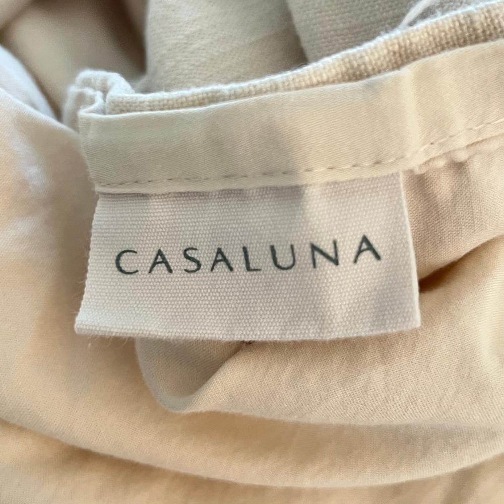 Casaluna Heavyweight Linen Blend Duvet Cover Full / Queen Natural Beige Textured - Picture 6 of 8